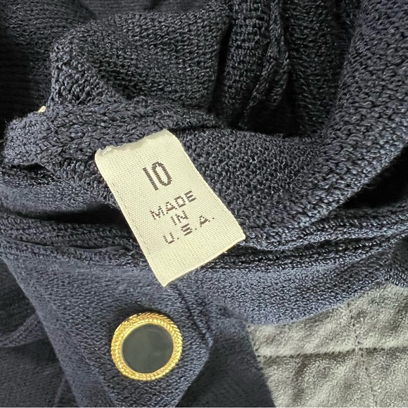 St. John Jacket Womens 10 Cardigan Open Front Santana Knit Navy Blue L - Picture 7 of 7